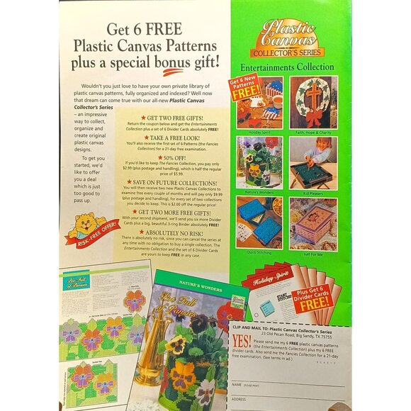 Plastic Canvas Magazine September October 1997 No. 52 Issue Featuring Festive - Picture 2 of 2